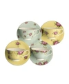 Aynsley China Archive Rose Teacups And Saucers, Set Of 4 In Multi