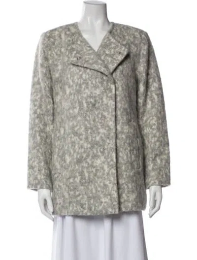 Pre-owned Ayr Alpaca Printed Jacket In Gray