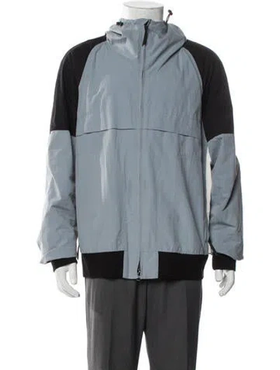 Pre-owned Ayr Colorblock Pattern Windbreaker In Blue