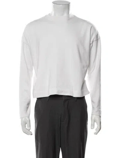 Pre-owned Ayr Crew Neck Long Sleeve T-shirt In White