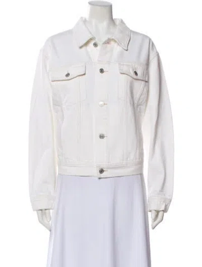 Pre-owned Ayr Denim Jacket In White