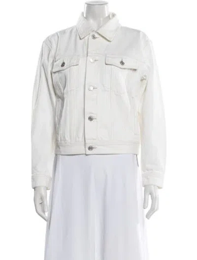 Pre-owned Ayr Denim Jacket In White