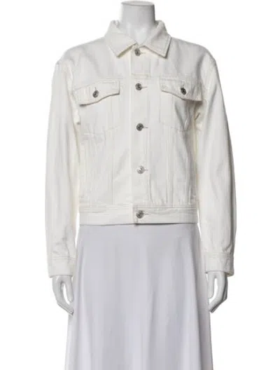 Pre-owned Ayr Denim Jacket In White