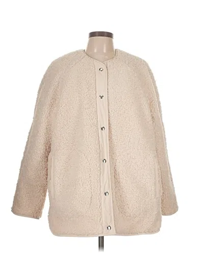 Pre-owned Ayr Faux Fur Jacket In Ivory