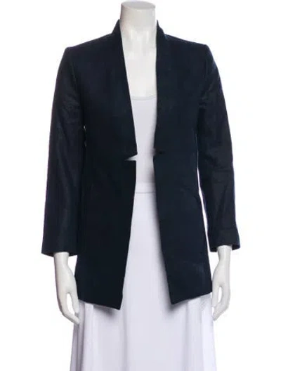 Pre-owned Ayr Linen Blazer In Blue