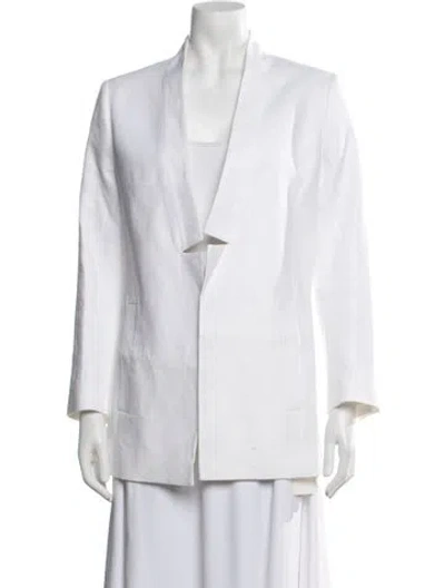 Pre-owned Ayr Linen Jacket In White
