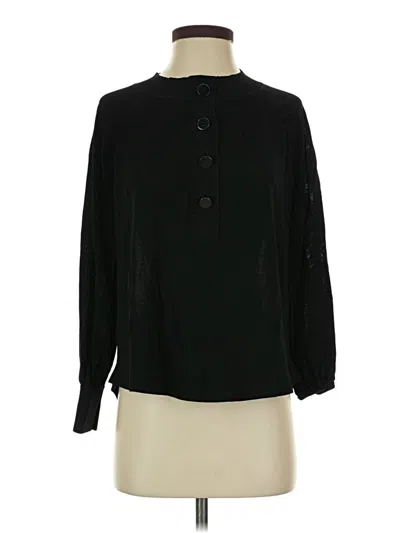 Pre-owned Ayr Long Sleeve Blouse In Black