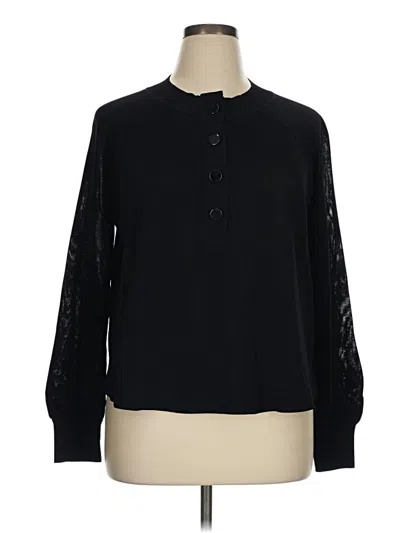 Pre-owned Ayr Long Sleeve Blouse In Black