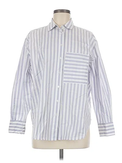 Pre-owned Ayr Long Sleeve Button Down Shirt In Blue