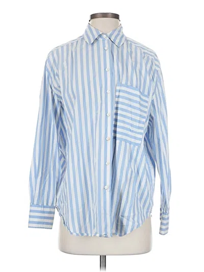 Pre-owned Ayr Long Sleeve Button Down Shirt In Blue