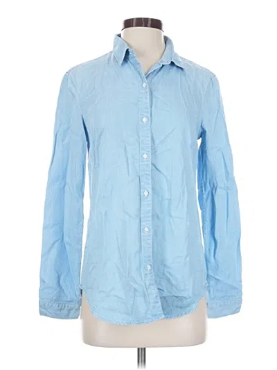 Pre-owned Ayr Long Sleeve Button Down Shirt In Blue