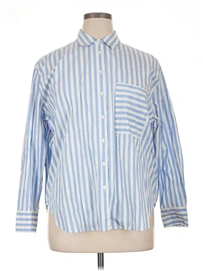 Pre-owned Ayr Long Sleeve Button Down Shirt In Blue