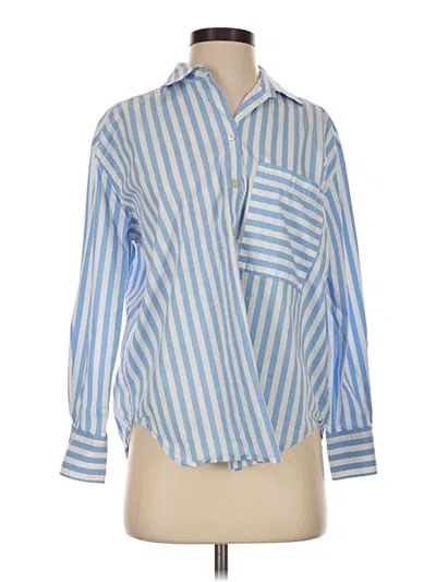 Pre-owned Ayr Long Sleeve Button Down Shirt In Blue