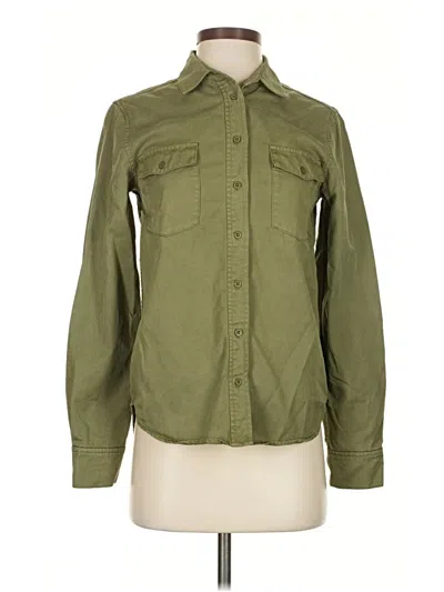 Pre-owned Ayr Long Sleeve Button Down Shirt In Green