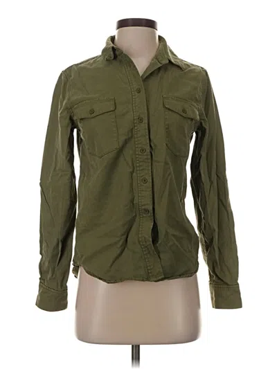 Pre-owned Ayr Long Sleeve Button Down Shirt In Green