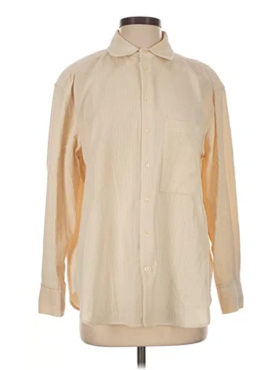 Pre-owned Ayr Long Sleeve Button Down Shirt In Tan