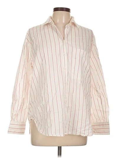 Pre-owned Ayr Long Sleeve Button Down Shirt In White
