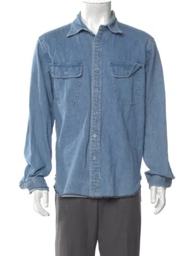Pre-owned Ayr Long Sleeve Denim Shirt In Blue