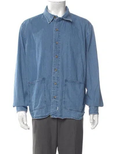 Pre-owned Ayr Long Sleeve Denim Shirt In Blue
