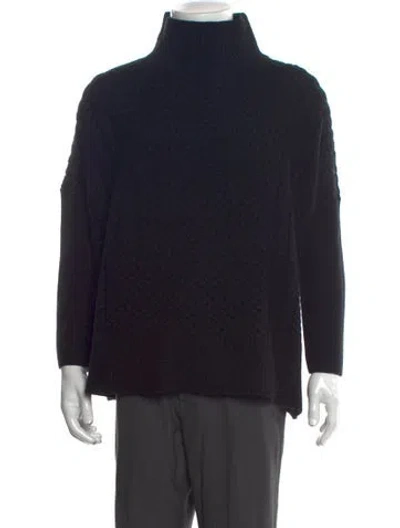 Pre-owned Ayr Merino Wool Turtleneck Pullover In Black