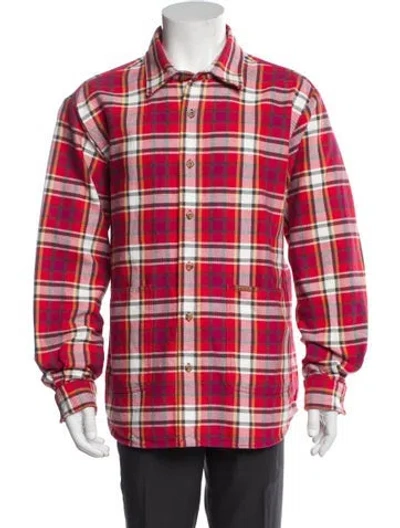Pre-owned Ayr Plaid Print Long Sleeve Shirt In Red