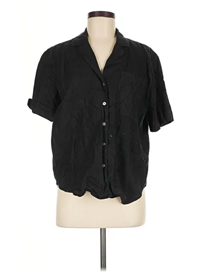 Pre-owned Ayr Short Sleeve Blouse In Black