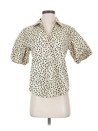 Pre-owned Ayr Short Sleeve Blouse In Ivory