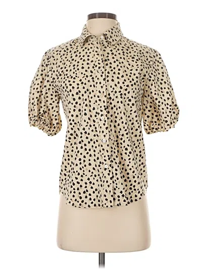 Pre-owned Ayr Short Sleeve Blouse In Ivory