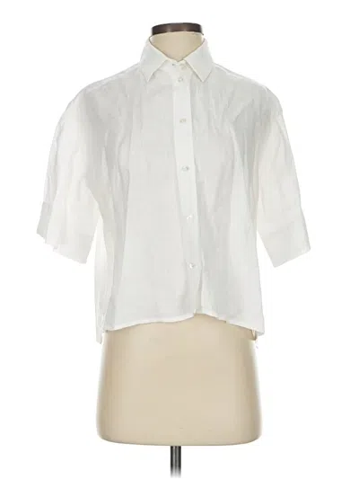 Pre-owned Ayr Short Sleeve Blouse In White