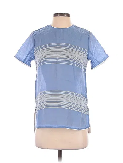 Pre-owned Ayr Short Sleeve Top Blue Crew Neck Tops