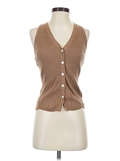 Pre-owned Ayr Sleeveless Blouse In Brown