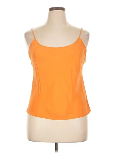 Pre-owned Ayr Sleeveless Silk Top Orange Strapless Neckline Tops