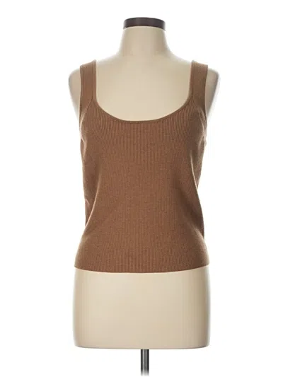 Pre-owned Ayr Sleeveless Top Brown Scoop Neck Tops