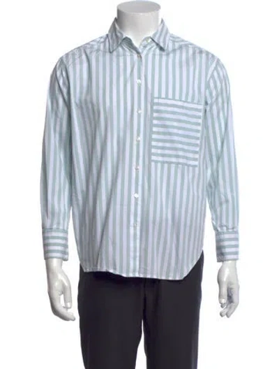Pre-owned Ayr Striped Long Sleeve Shirt In Blue