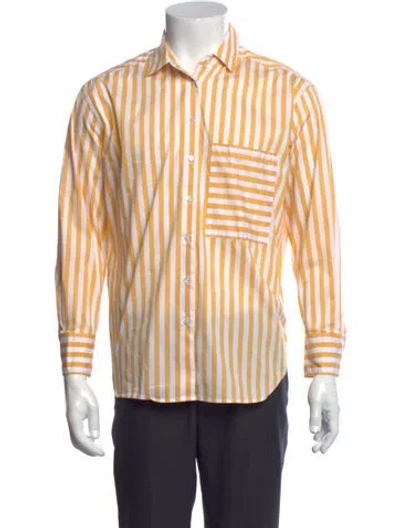 Pre-owned Ayr Striped Long Sleeve Shirt In Yellow