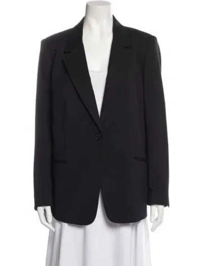 Pre-owned Ayr Virgin Wool Blazer In Black