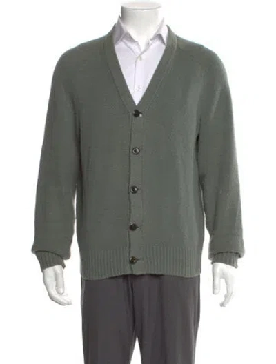 Pre-owned Ayr V-neck Cardigan In Green