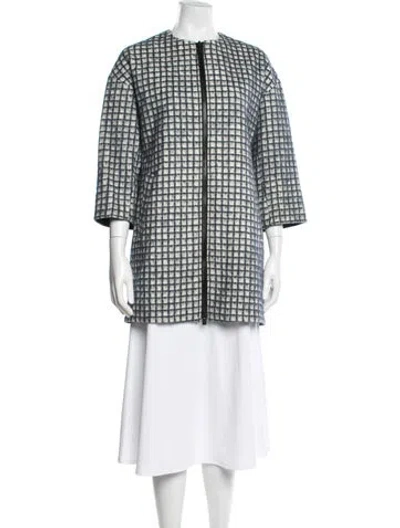Pre-owned Ayr Wool Plaid Print In Blue