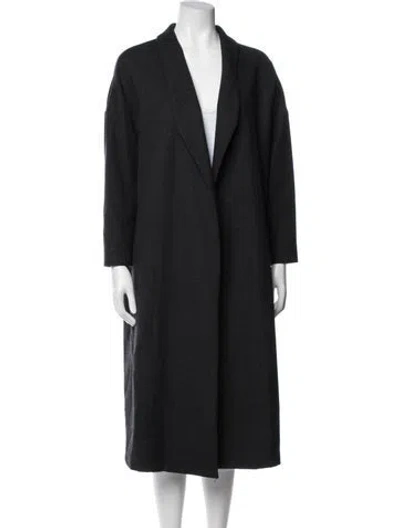 Pre-owned Ayr Wool Tweed Pattern Coat In Black