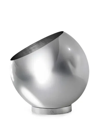Aytm Globe Oblique-cut Flowerpot In Silver