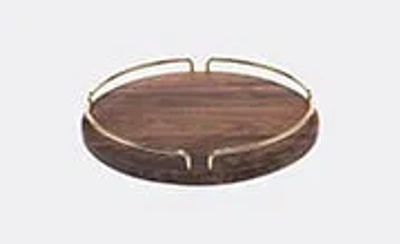 Aytm Serving And Trays Walnut In Walnut, Brass