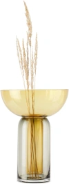 Aytm Yellow & Black Torus Vase In Amber/black