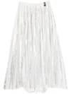 Az Factory 3d Metallic-sheen Pleated Skirt In White
