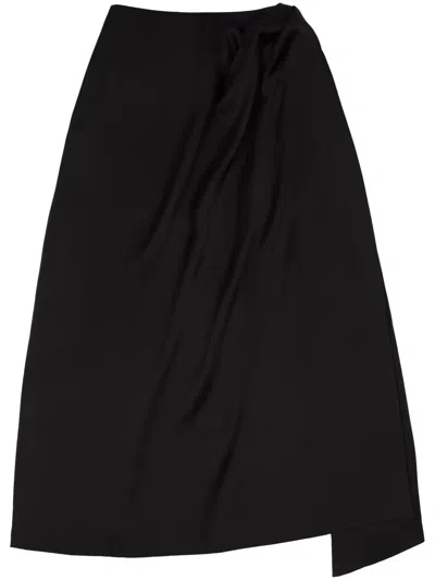 Az Factory Alondra Wrap Midi Skirt In Black