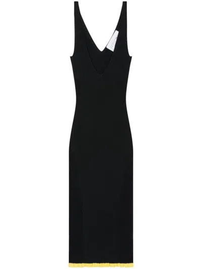 AZ FACTORY BLACK V-NECK SHORT DRESS