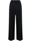 Az Factory Black Wide Leg Wool Trousers In Black