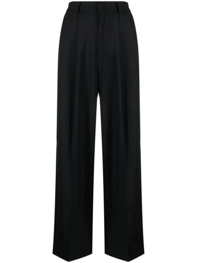 Az Factory Black Wide Leg Wool Trousers
