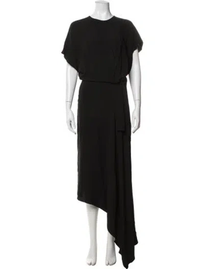 Pre-owned Az Factory Crew Neck Midi Length Dress In Black