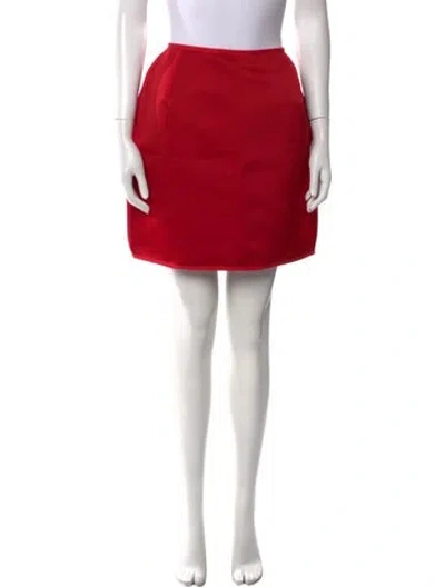 Pre-owned Az Factory Grosgrain Trim Mini Skirt W/ Tags In Red