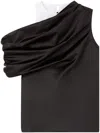 Az Factory Hyacinth Draped Cropped Top In Black